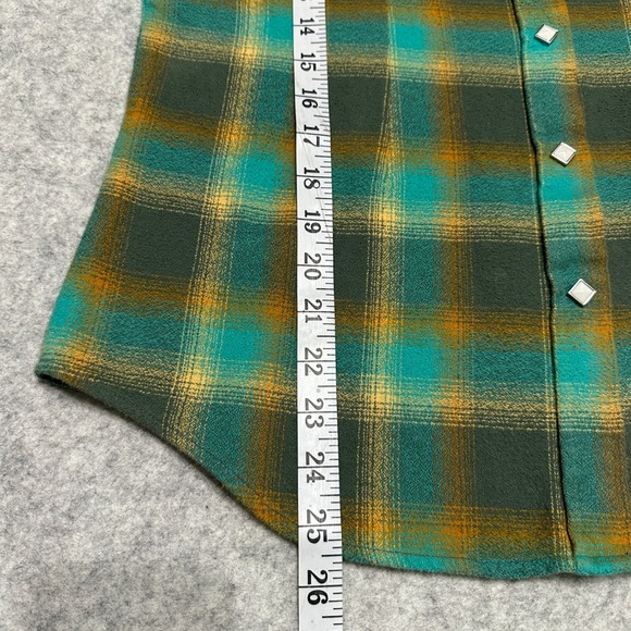 VTG Rockmount Ranchwear Snap Flannel Plaid Western Shirt Women M Sawtooth Pocket - Picture 7 of 10